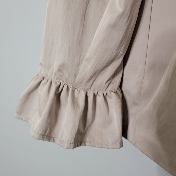 Willi Smith Medium Cream Ruffle Blazer Jacket with Orange Lining - Picture 10 of 14